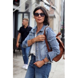 K18 Petit sac à dos cuir pour dames. Cuir italien tressé fait-main vintage | Noir Marron Vert Beige